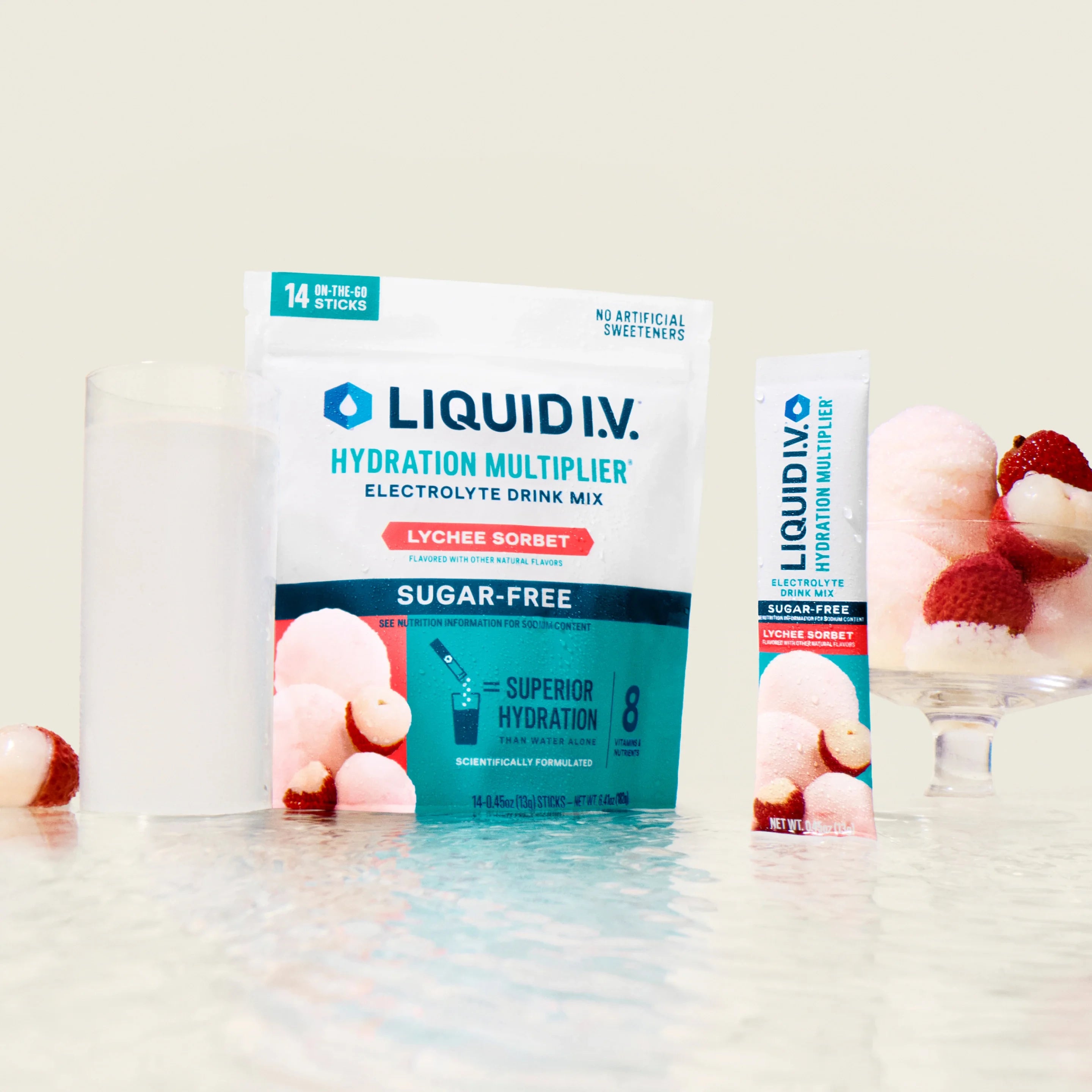 Liquid I.V. Lychee Sorbet Hydration Multiplier® Sugar-Free, Hydration Multiplier Sugar-Free