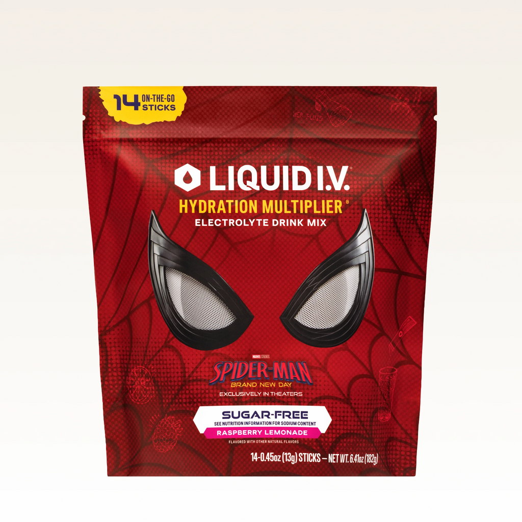Liquid I.V. Limited Edition Spider-Man Raspberry Lemonade Hydration Multiplier® Sugar-Free, Hydration Multiplier Sugar-Free