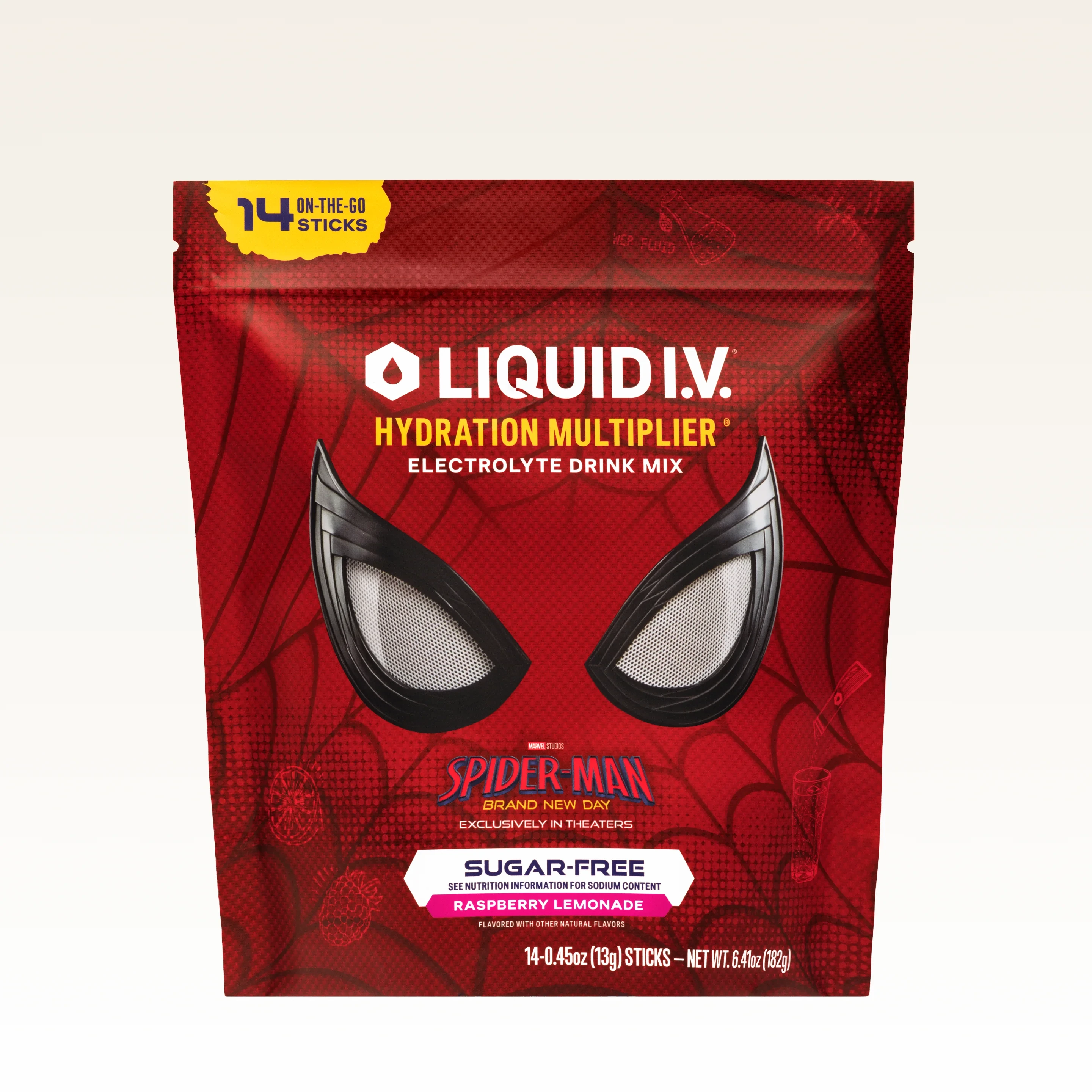 Liquid I.V. Limited Edition Spider-Man Raspberry Lemonade Hydration Multiplier® Sugar-Free, Hydration Multiplier Sugar-Free