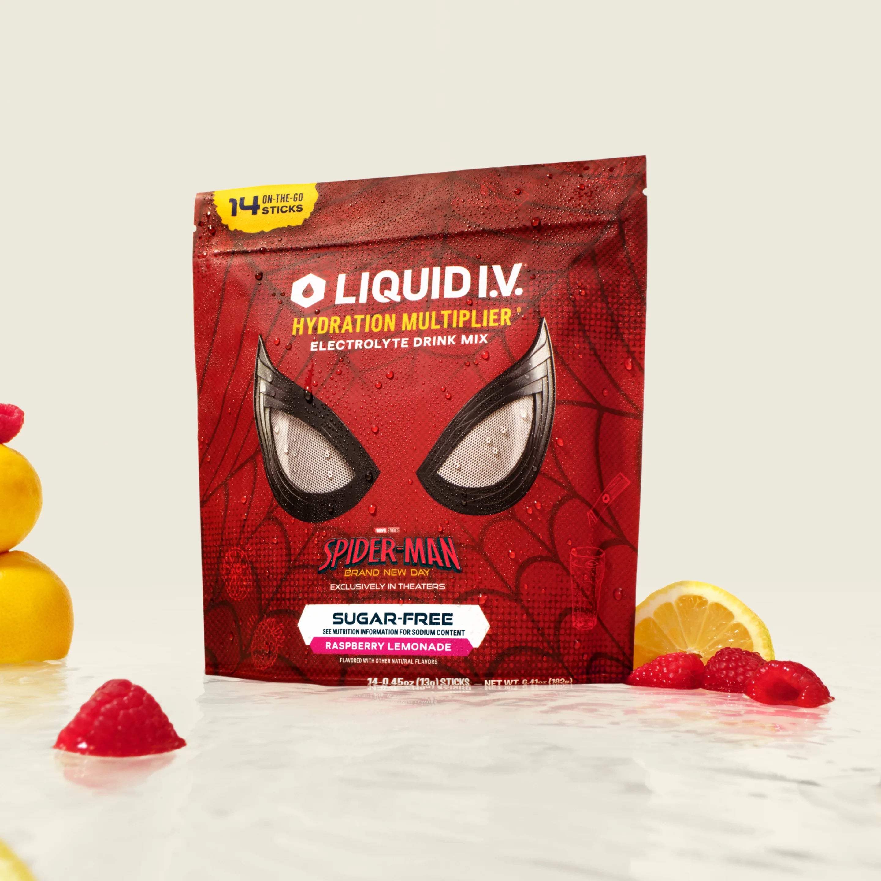 Liquid I.V. Limited Edition Spider-Man Raspberry Lemonade Hydration Multiplier® Sugar-Free, Hydration Multiplier Sugar-Free