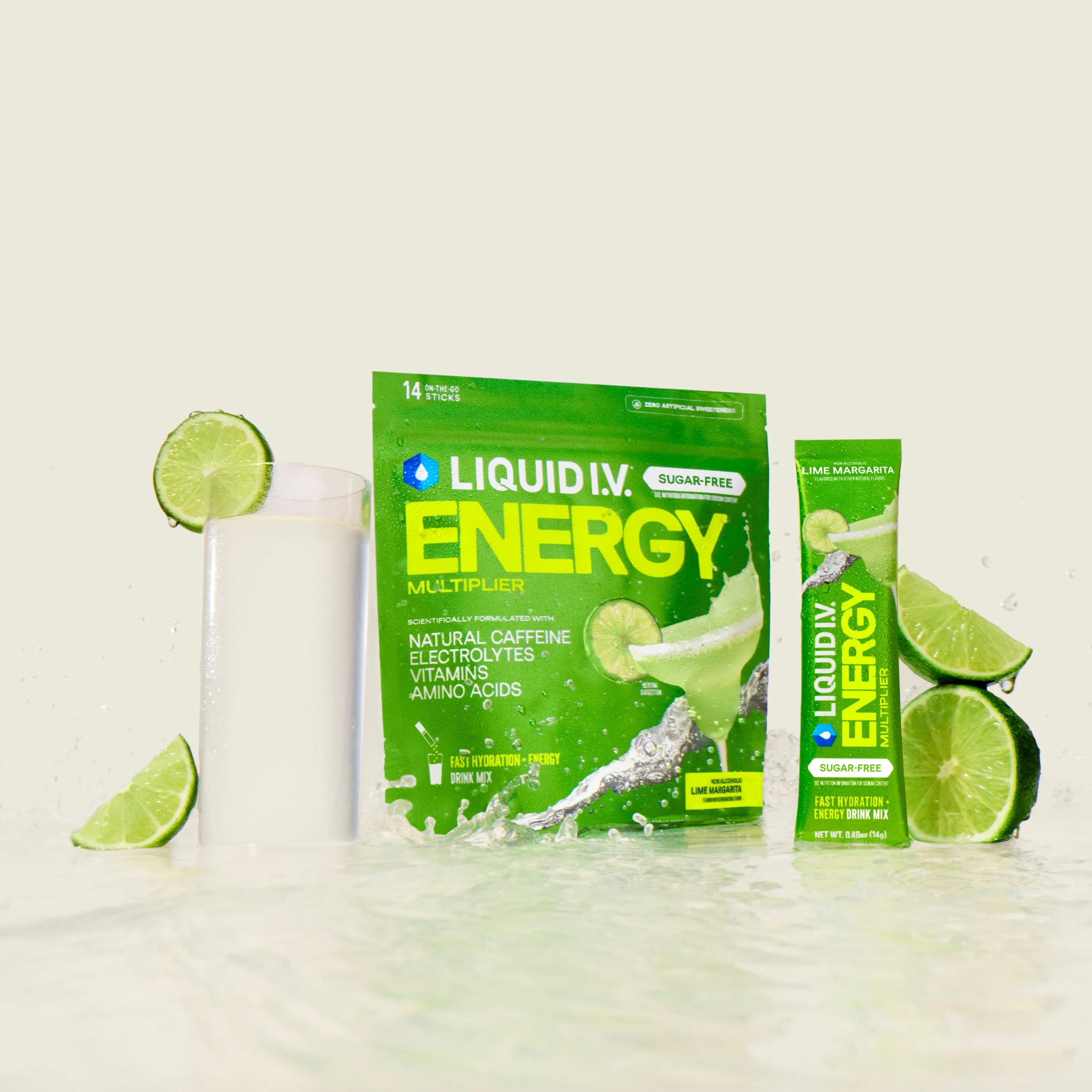 Liquid I.V. Lime Margarita Sugar-Free Energy Multiplier®, 100 mg Natural Caffeine