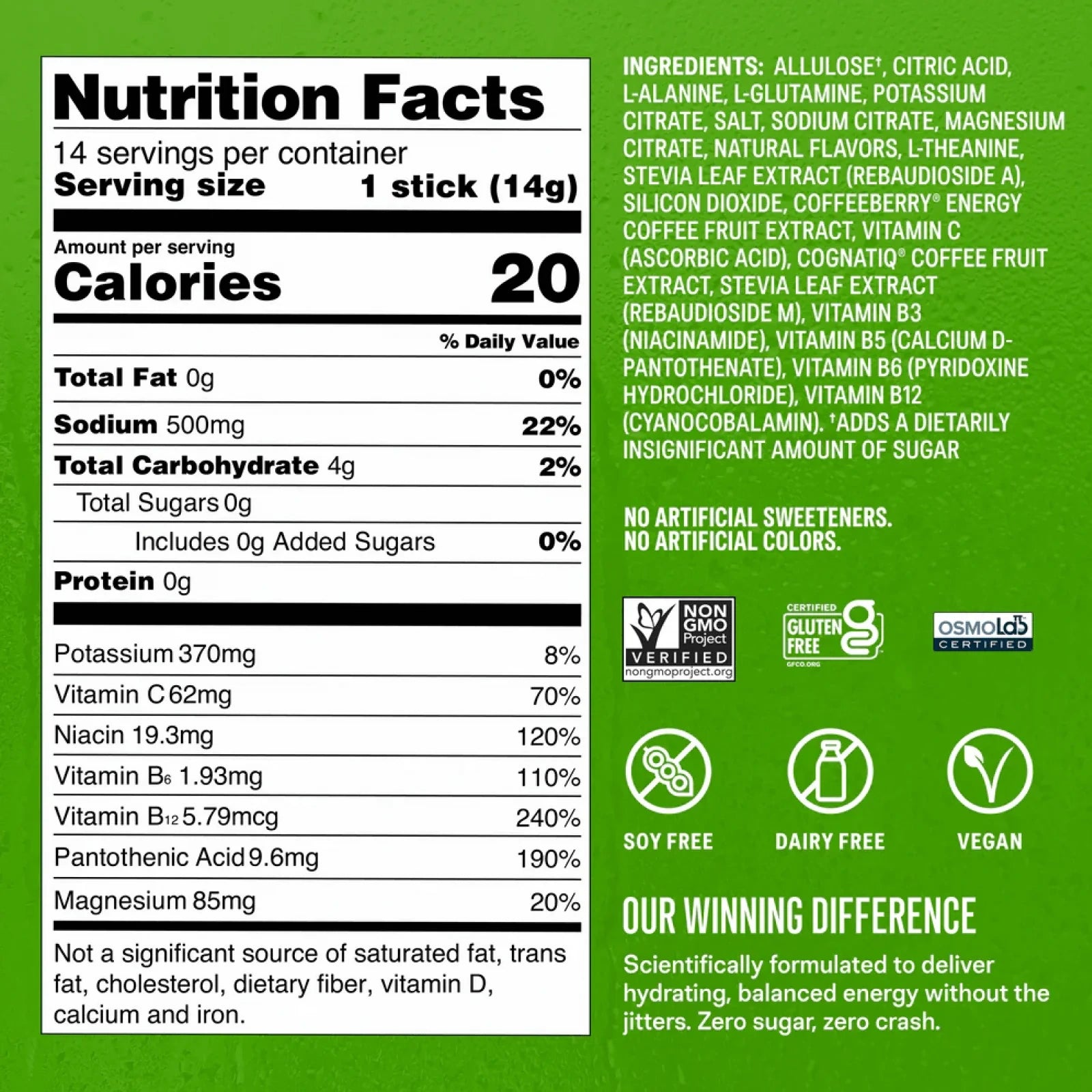 Liquid I.V. Pomegranate Punch Hydration Sugar-Free Energy Multiplier®, 100 mg Natural Caffeine