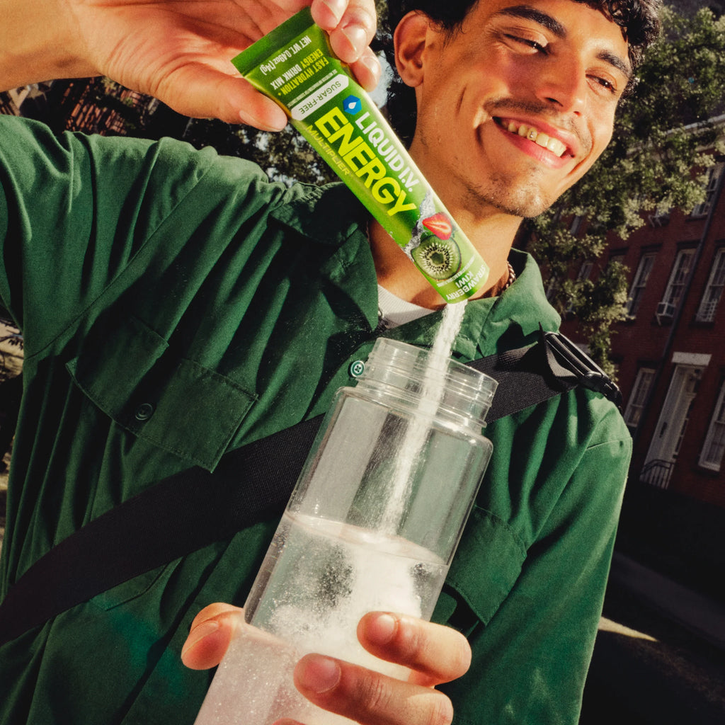 Liquid I.V. Strawberry Kiwi Hydration Sugar-Free Energy Multiplier®, 100 mg Natural Caffeine