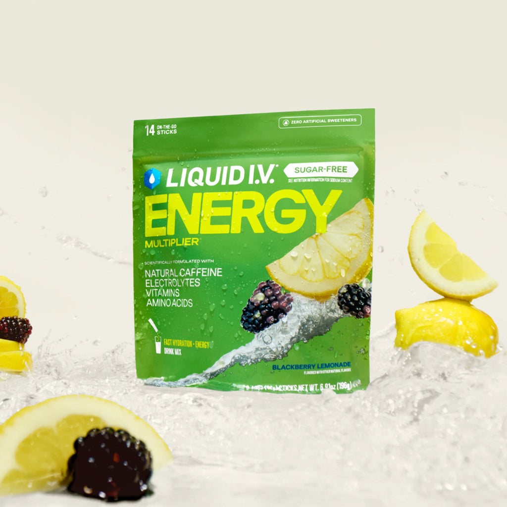 Liquid I.V. Blackberry Lemonade Hydration Sugar-Free Energy Multiplier®, 100 mg Natural Caffeine