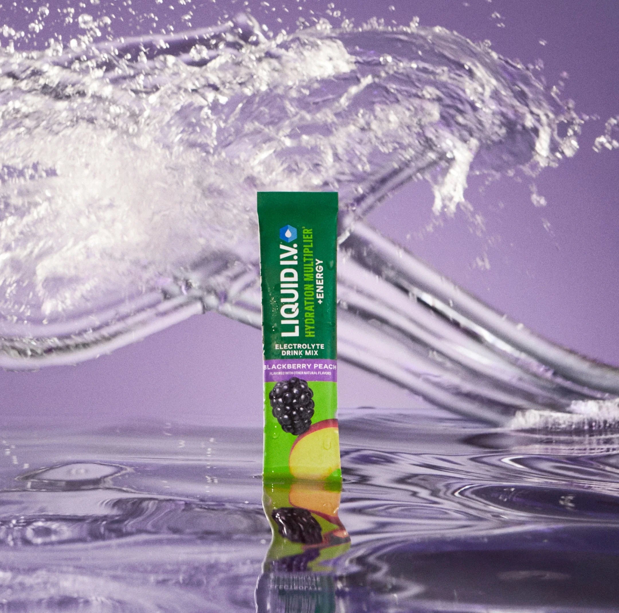Liquid I.V. Blackberry Peach Hydration Multiplier® +Energy, 100 mg Natural Caffeine, Energy Multiplier