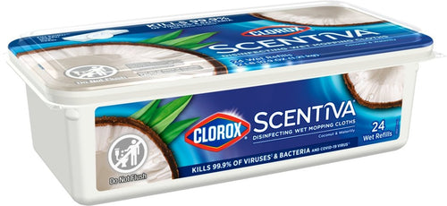 Clorox Scentiva Disinfecting Wet Mopping Cloths | 12 ct. and 24 ct., Floors